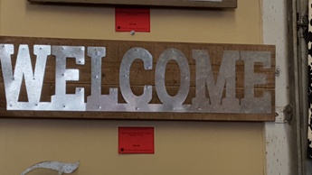 CBK Welcome Hardwood & Galvanized Wall Sign