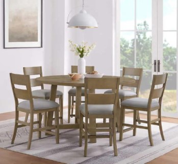 Foremost Wellington Round Counter-Height Dining Set with 6 Barstools (blemish)