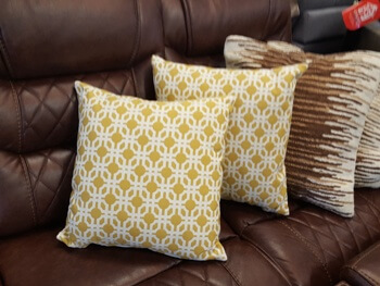 Yellow & White Patterned Throw Pillows (set of 2)